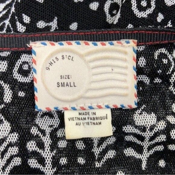 Anthropologie Postmark Black White Floral Dress Small - Picture 7 of 11